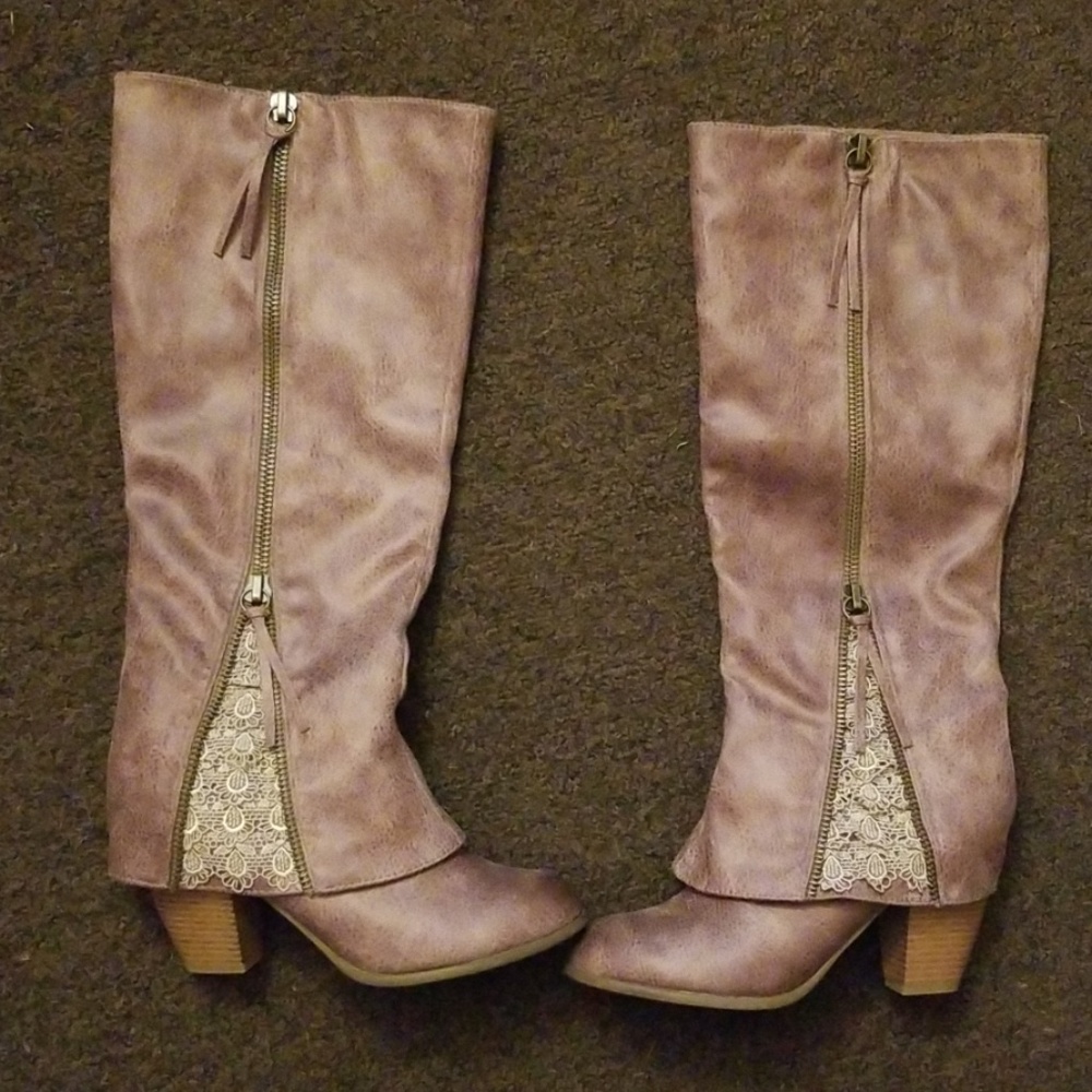 Lace Accent Boots